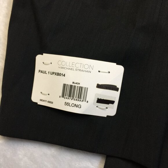 New! Michael Strahan Jacket Blazer Mens 56L Black Striped Wool Classic Fit - Picture 16 of 16